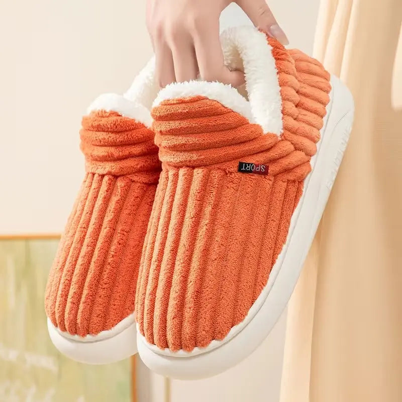 Women’s Fleece Lined Slippers – Cozy Warm Indoor Comfort Shoes Grab3