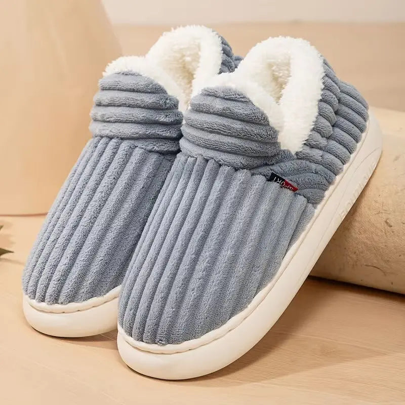 Women’s Fleece Lined Slippers – Cozy Warm Indoor Comfort Shoes Grab3