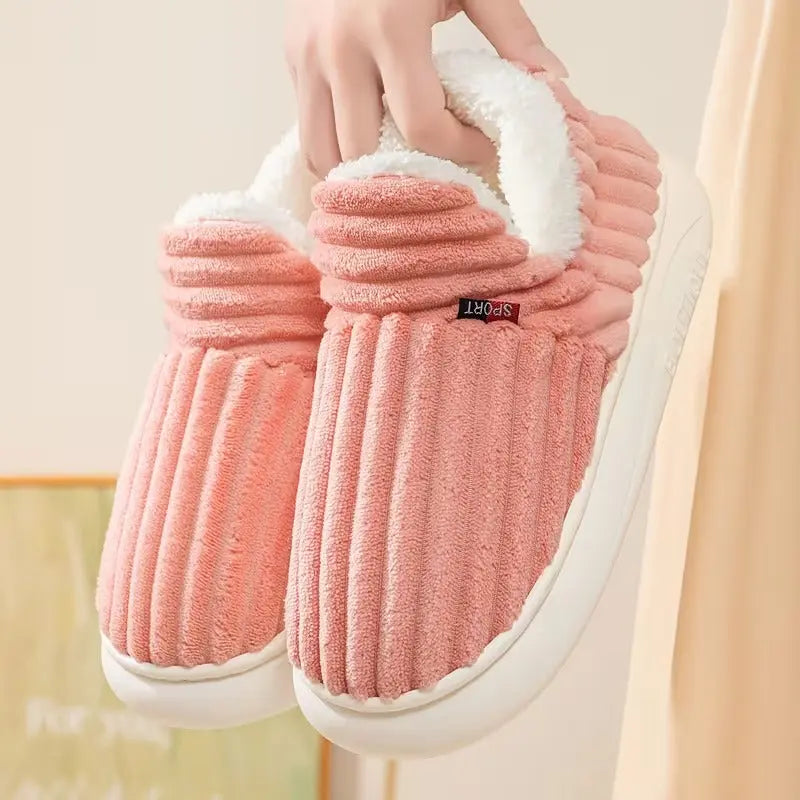 Women’s Fleece Lined Slippers – Cozy Warm Indoor Comfort Shoes Grab3