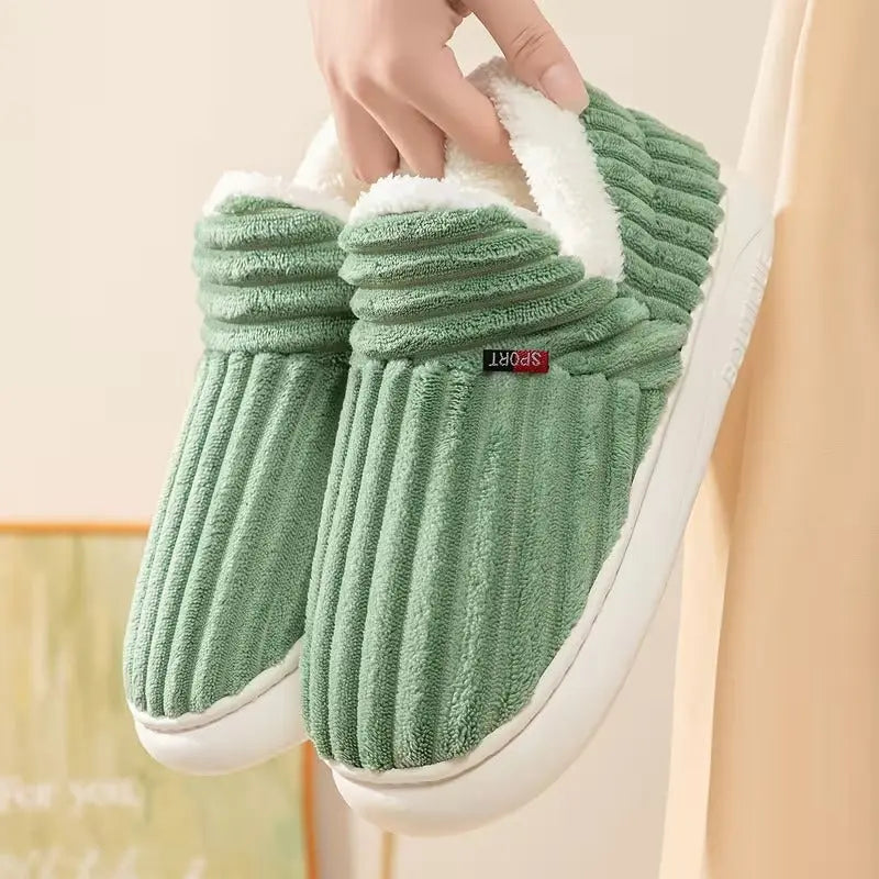 Women’s Fleece Lined Slippers – Cozy Warm Indoor Comfort Shoes Grab3