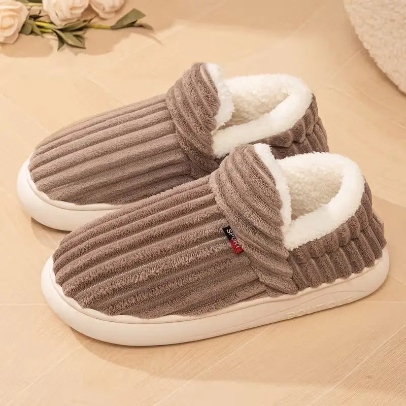 Women’s Fleece Lined Slippers – Cozy Warm Indoor Comfort Shoes Grab3