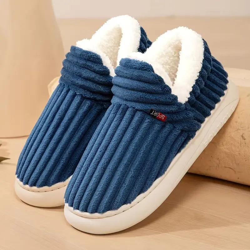 Women’s Fleece Lined Slippers – Cozy Warm Indoor Comfort Shoes Grab3