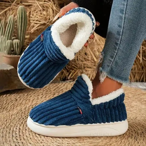 Women’s Fleece Lined Slippers – Cozy Warm Indoor Comfort Shoes Grab3