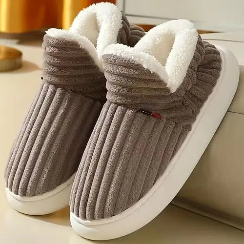 Women’s Fleece Lined Slippers – Cozy Warm Indoor Comfort Shoes Grab3