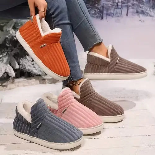 Women’s Fleece Lined Slippers – Cozy Warm Indoor Comfort Shoes Grab3