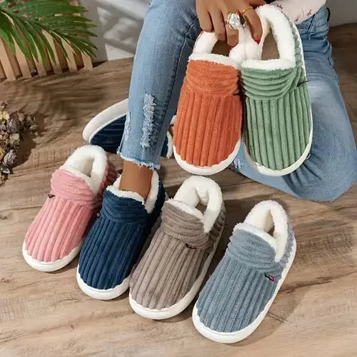 Women’s Fleece Lined Slippers – Cozy Warm Indoor Comfort Shoes Grab3