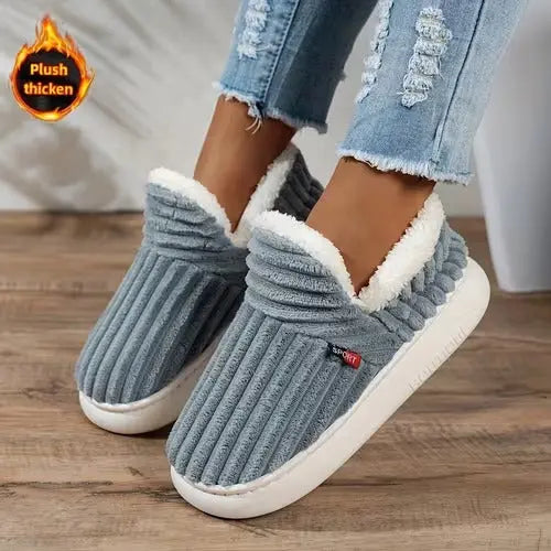Women’s Fleece Lined Slippers – Cozy Warm Indoor Comfort Shoes Grab3