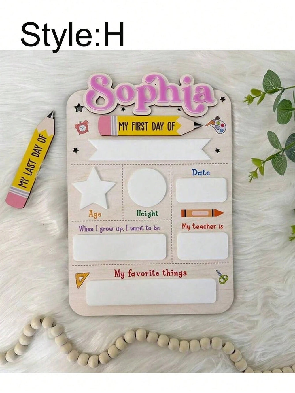 Kids First Day of School Sign