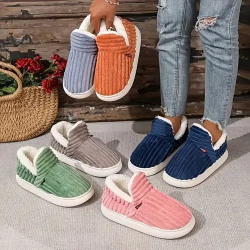 Women’s Fleece Lined Slippers – Cozy Warm Indoor Comfort Shoes Grab3