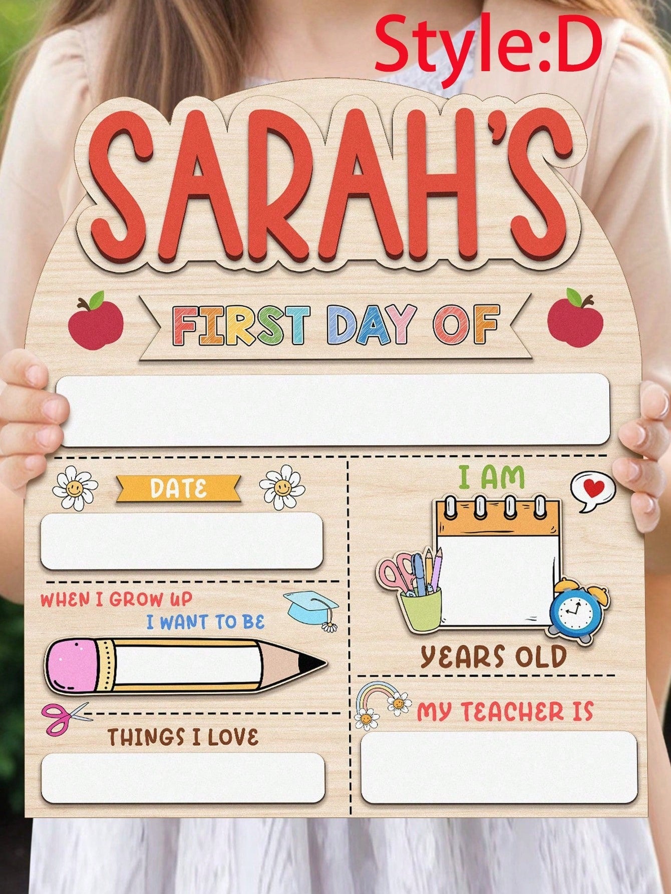 Kids First Day of School Sign
