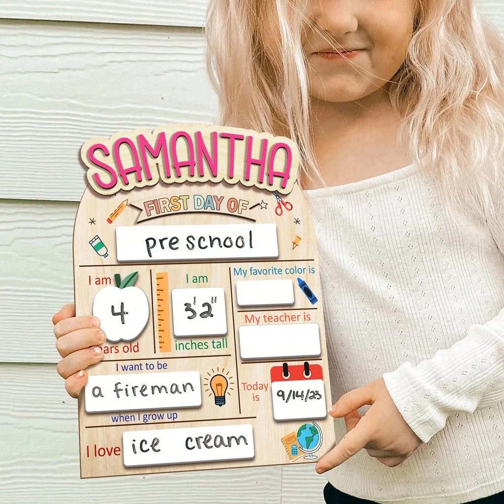 Kids First Day of School Sign