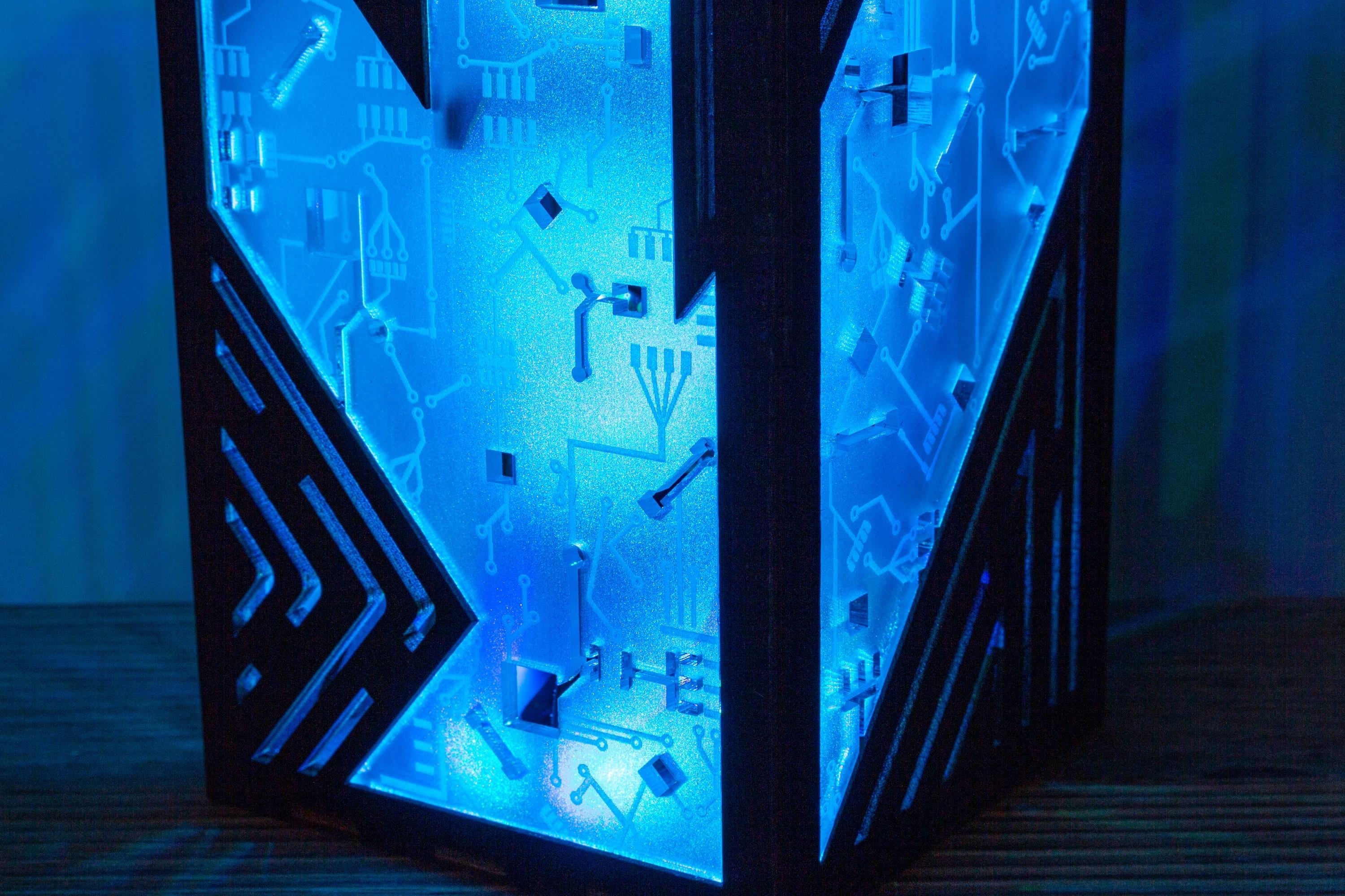 Cyberpunk Circuit Board LED Lamp – RGB Futuristic Night Light Decor