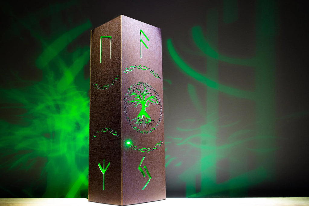Yggdrasil Tree of Life LED Night Lamp – Nordic Viking Rune Desk Light