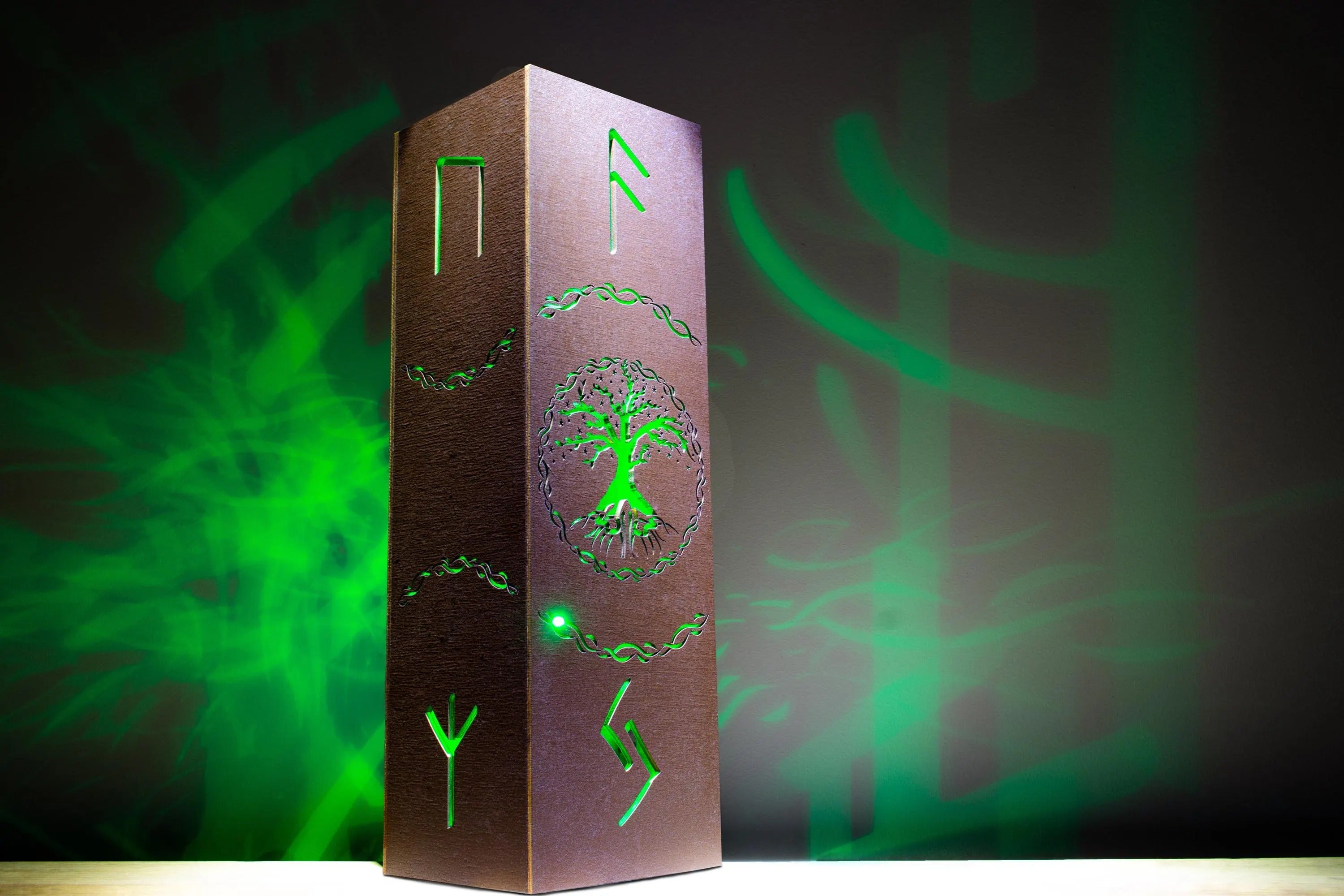 Yggdrasil Tree of Life LED Night Lamp – Nordic Viking Rune Desk Light