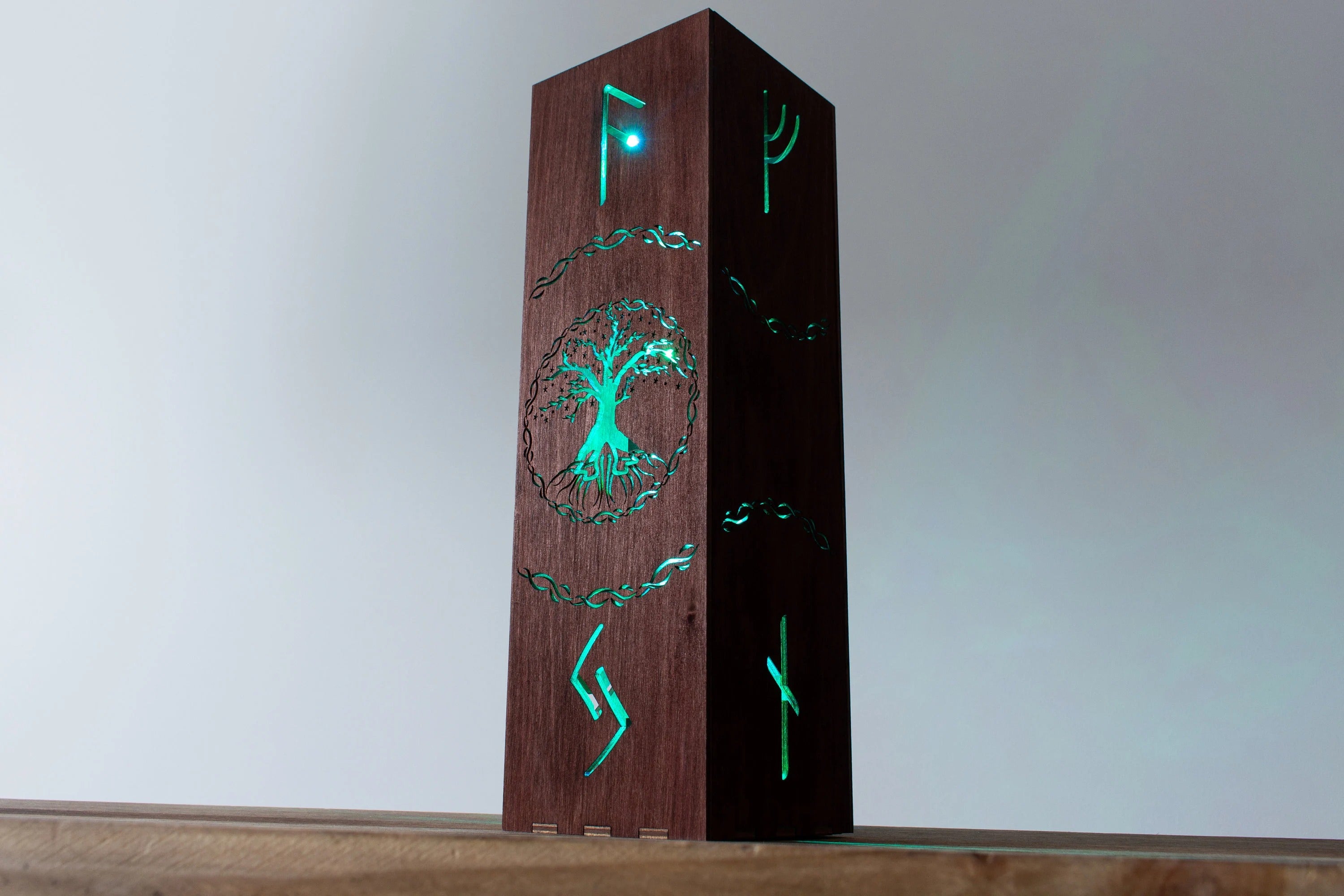 Yggdrasil Tree of Life LED Night Lamp – Nordic Viking Rune Desk Light