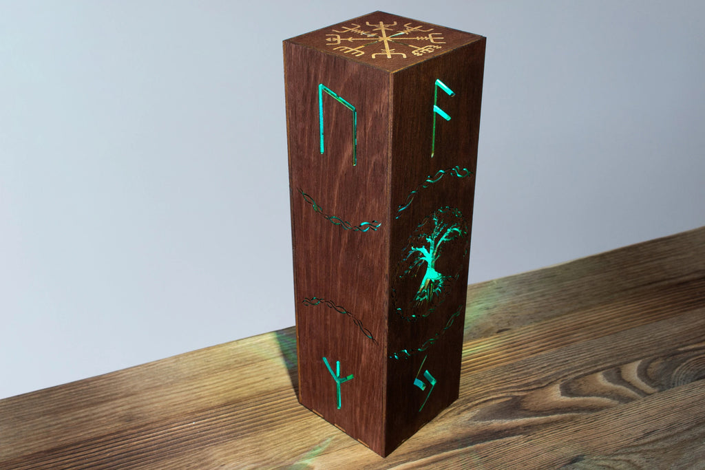 Yggdrasil Tree of Life LED Night Lamp – Nordic Viking Rune Desk Light