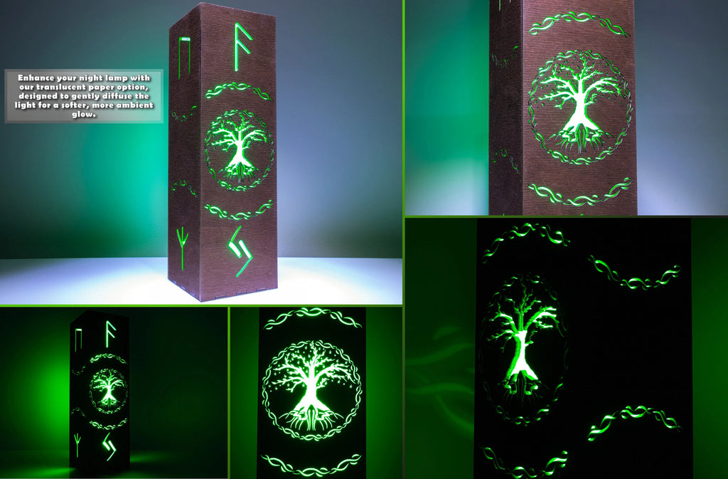 Yggdrasil Tree of Life LED Night Lamp – Nordic Viking Rune Desk Light