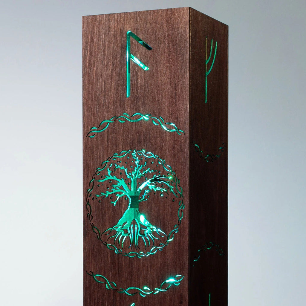 Yggdrasil Tree of Life LED Night Lamp – Nordic Viking Rune Desk Light