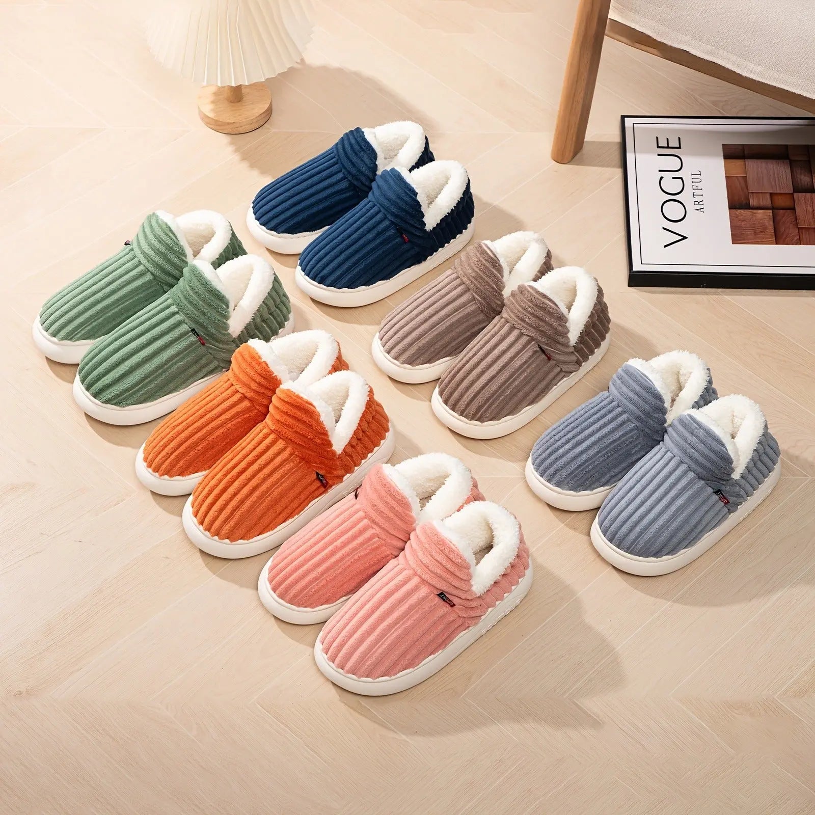Women’s Fleece Lined Slippers – Cozy Warm Indoor Comfort Shoes Grab3