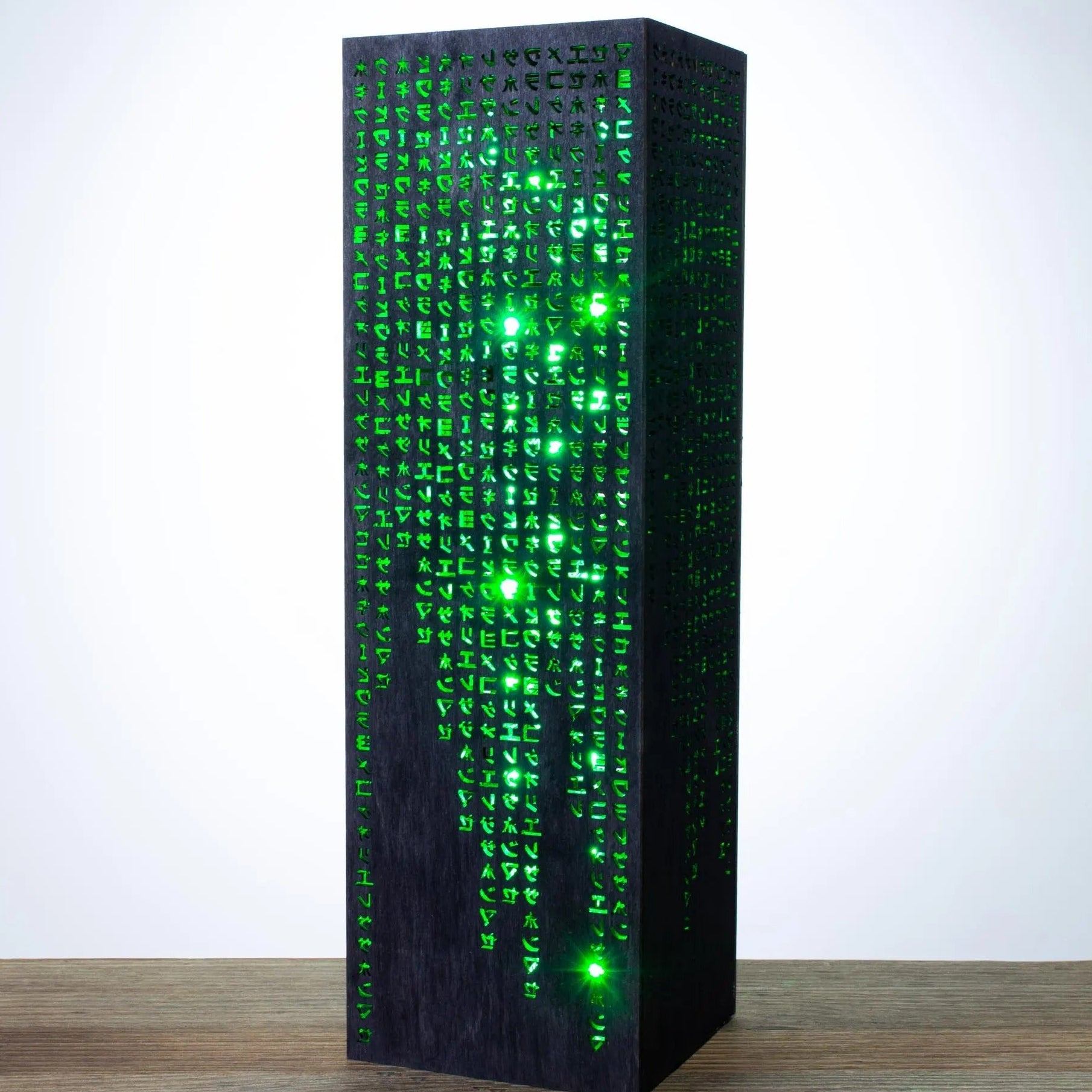 Matrix Green Code LED Desk Lamp - Futuristic Gaming Room Decor