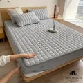 Quilted Mattress Pad – Soft Breathable Mattress Topper with Fitted Skirt Grab3