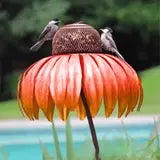 Decorative Garden Bird Feeder – Flower-Shaped Outdoor Bird Feeding House Grab3