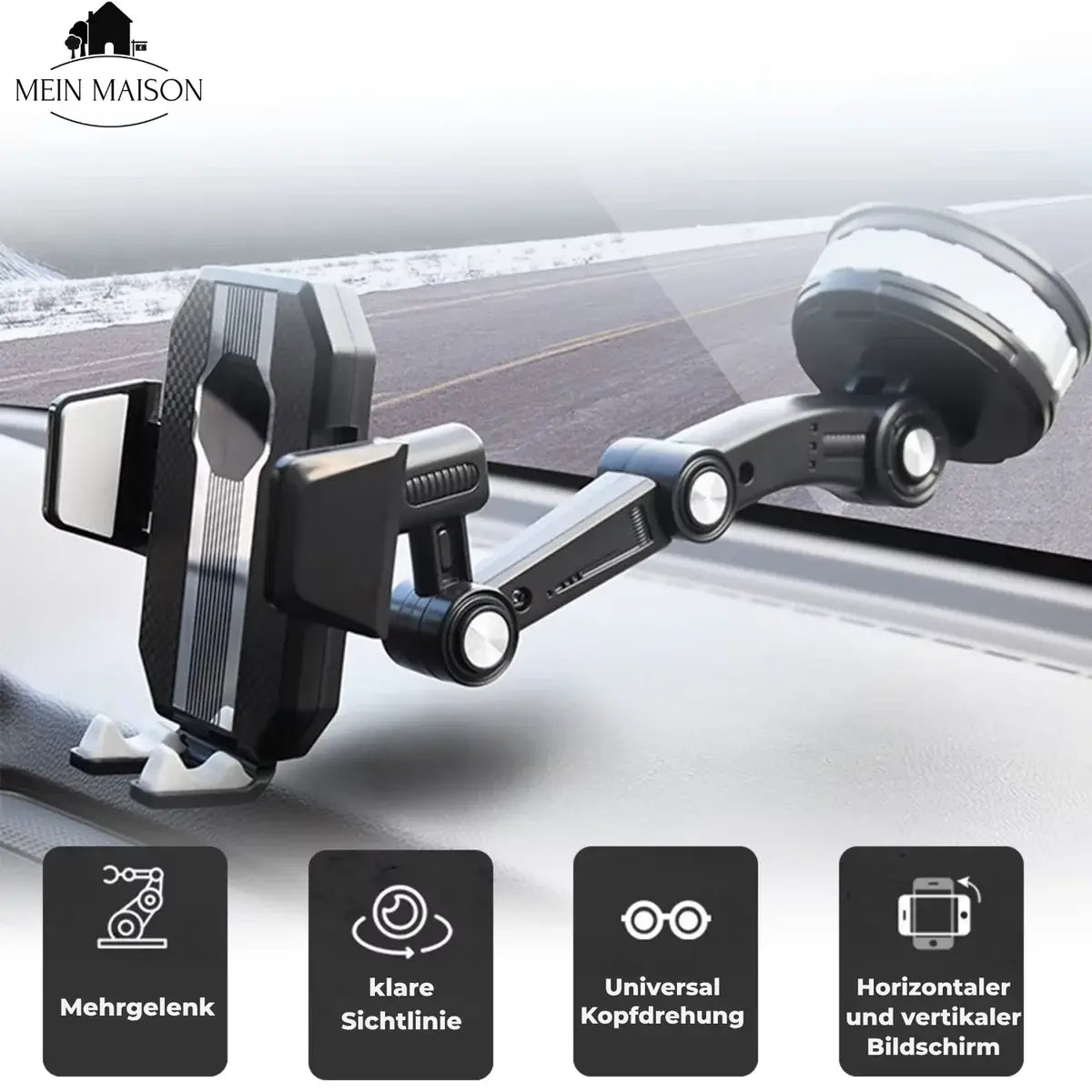 Car Phone Holder – Strong Suction Cup Mount with 360° Rotation Grab3