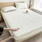 Quilted Mattress Pad – Soft Breathable Mattress Topper with Fitted Skirt Grab3