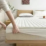 Quilted Mattress Pad – Soft Breathable Mattress Topper with Fitted Skirt Grab3