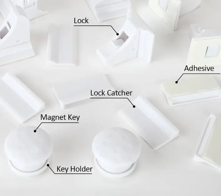 Hidden Magnetic Cabinet Lock – Child Safety Drawer & Door Lock Set Grab3