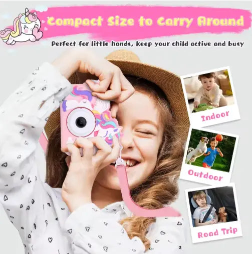 Screen-Free Fun Camera with Games – Purple, Pink Unicorn & Green Dinosaur Grab3