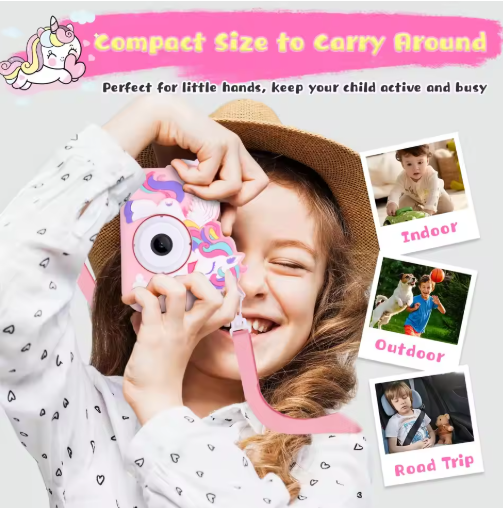Screen-Free Fun Camera with Games – Purple, Pink Unicorn & Green Dinosaur