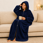 Ultra Warm Full-Length Fleece Zip Hoodie – Oversized Wearable Blanket Hoodie With Pockets (Pre-Order)
