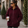 Women's Maroon Fleece Jacket