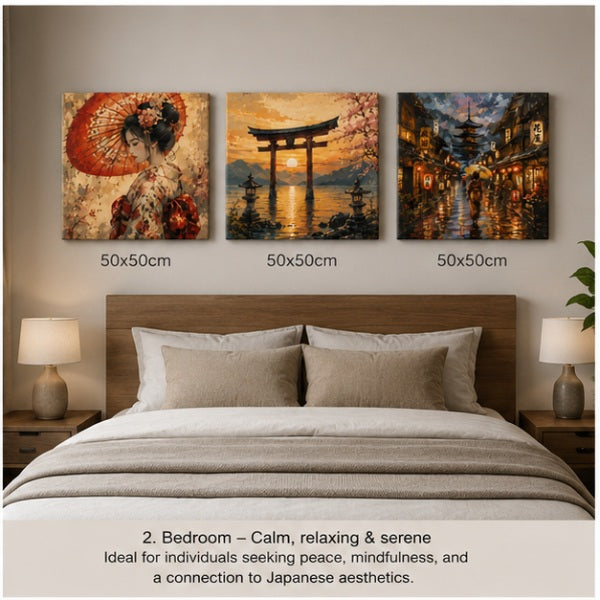Canvas Art Japanese 3 Piece Set