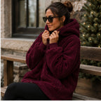 Women's Maroon Fleece Jacket