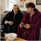 Mens Ultra Warm Full-Length Fleece Zip Hoodie – Oversized Wearable Blanket Hoodie With Pockets (Pre-Order)