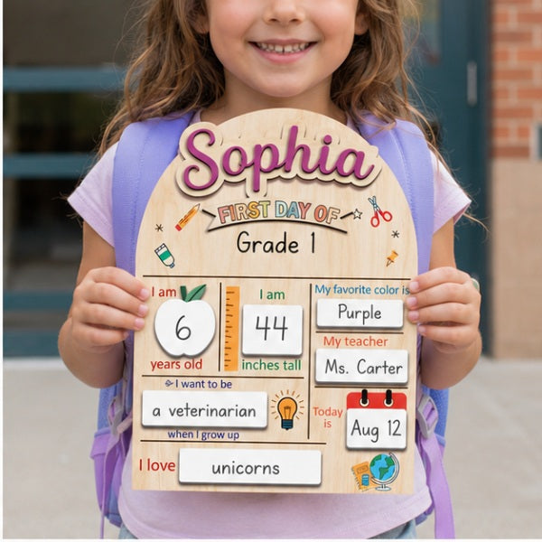 Kids First Day of School Sign