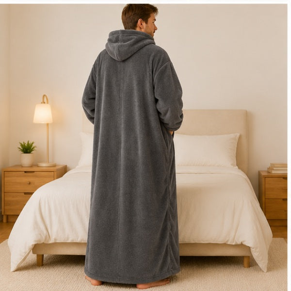 Mens Ultra Warm Full-Length Fleece Zip Hoodie – Oversized Wearable Blanket Hoodie With Pockets (Pre-Order)