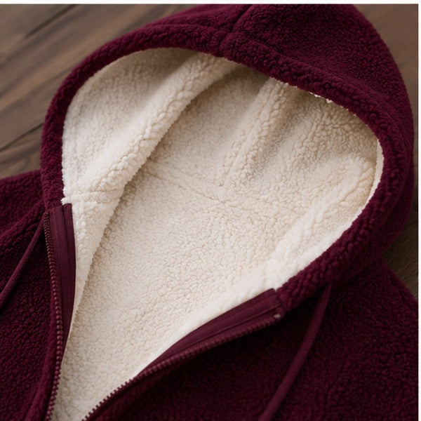 Women's Maroon Fleece Jacket