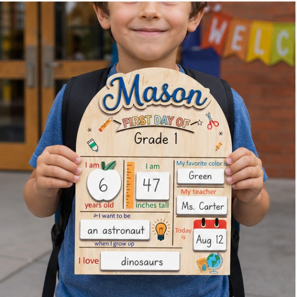 Kids First Day of School Sign