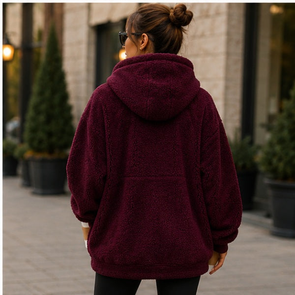 Women's Maroon Fleece Jacket