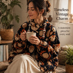 Hand Embroidered Crewel Jacket — Artisan Botanical Statement Coat