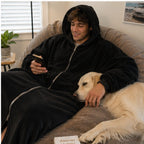 Mens Ultra Warm Full-Length Fleece Zip Hoodie – Oversized Wearable Blanket Hoodie With Pockets (Pre-Order)