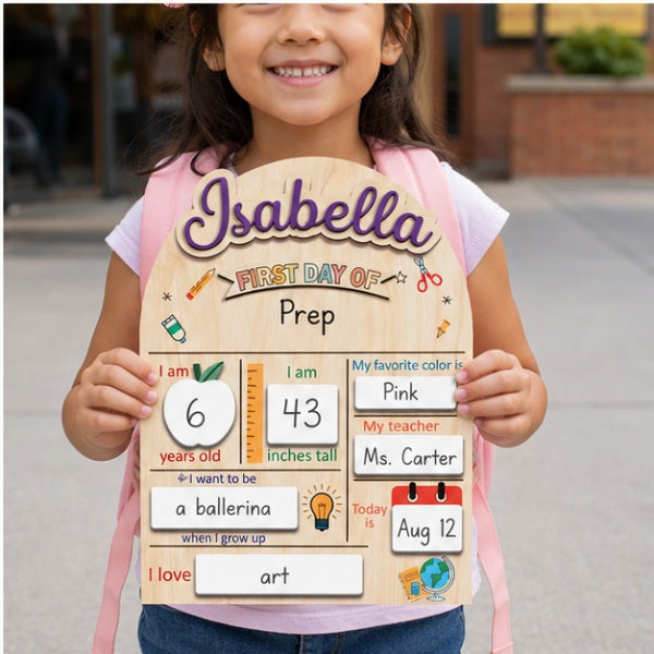 Kids First Day of School Sign