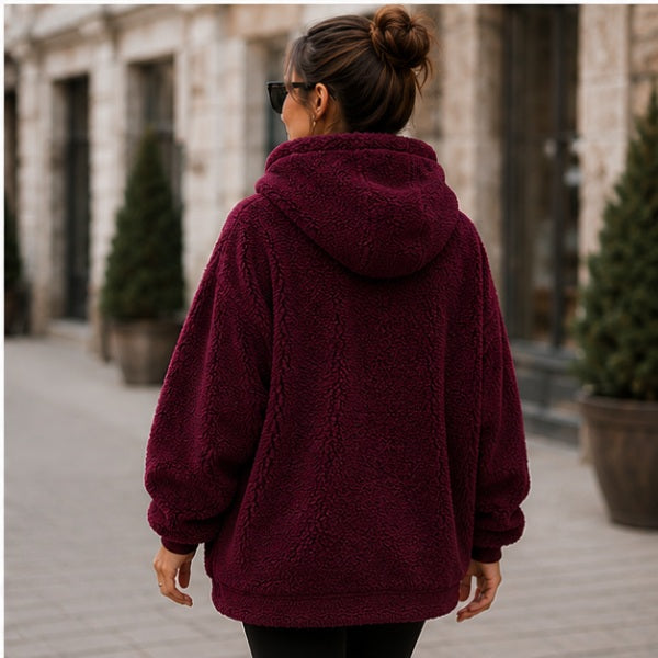 Women's Maroon Fleece Jacket